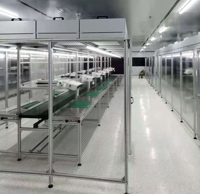 Softwallklasse 10000 onderaan Stroomcleanroom Cabine met LEIDEN Licht